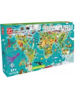 Пъзел и игра 2 в 1 Hape - Световна обиколка