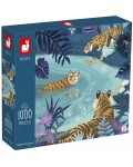 Пъзел Janod от 1000 части - Тигри на лунна светлина