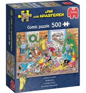 Пъзел Jumbo от 500 части - Пухкава Коледа