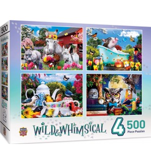 Пъзел Master Pieces 4 в 1 - Wild & Whimsical 4-Pack 500pc