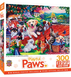 Пъзел Master Pieces от 300 XXL части - Животинки на хамак