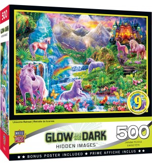 Пъзел Master Pieces от 500 части - Вълшебен пейзаж с еднорози