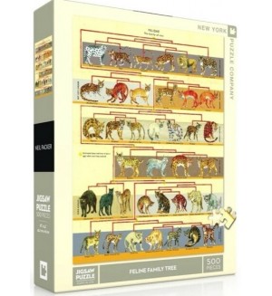 Пъзел New York Puzzle от 500 части - Животинско семейно дърво