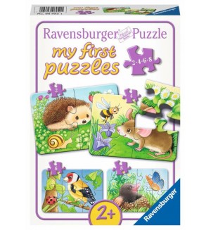 Пъзел Ravensburger 4 в 1 - Животни в градината
