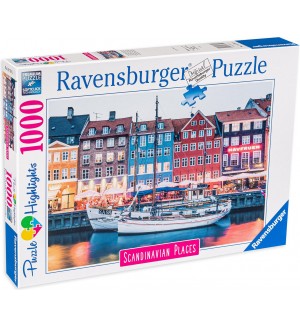 Пъзел Ravensburger от 1000 части - Копенхаген, Дания