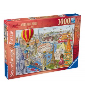 Пъзел Ravensburger от 1000 части - Около света за 80 дни