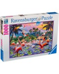 Пъзел Ravensburger от 1000 части - Розови фламингота