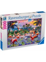 Пъзел Ravensburger от 1000 части - Розови фламингота