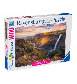Пъзел Ravensburger от 1000 части - Водопад Хайфос, Исландия