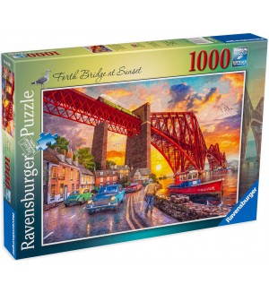 Пъзел Ravensburger от 1000 части - Залез зад моста
