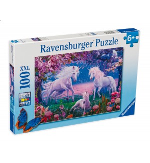 Пъзел Ravensburger от 100 XXL части - Очарователни еднорози