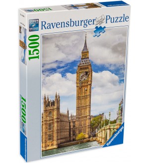 Пъзел Ravensburger от 1500 части - Биг Бен с котка