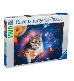 Пъзел Ravensburger от 1500 части - Котките летят в космоса