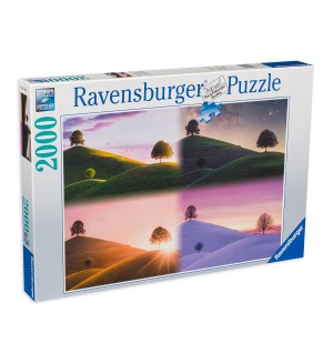 Пъзел Ravensburger от 2000 части - Дървета и планини