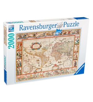 Пъзел Ravensburger от 2000 части - Древна карта на света 