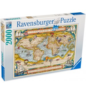 Пъзел Ravensburger от 2000 части - Карта на света