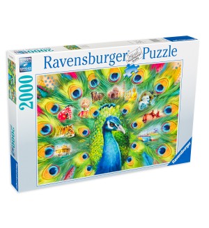 Пъзел Ravensburger от 2000 части - Паун