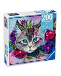 Пъзел Ravensburger от 200 части - Котка в цветя