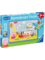 Пъзел Ravensburger от 2 x 12 части - Приключенията на Прасенцето Пепа