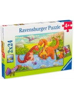 Пъзел Ravensburger от 2 x 24 части - Динозаври, вид 2