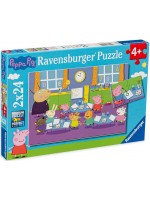 Пъзел Ravensburger от 2 x 24 части - Прасенцето Пепа в училище