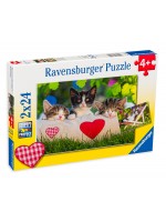 Пъзел Ravensburger 2 в 1 от 24 части - Спящи котета