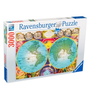 Пъзел Ravensburger от 3000 части - Антична карта на света
