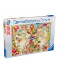 Пъзел Ravensburger от 3000 части - Карта на света на Флората и Фауната