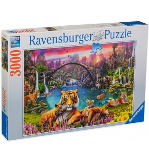 Пъзел Ravensburger от 3000 части - Тигър в рая