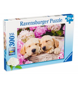 Пъзел Ravensburger от 300 части - Кученца в кошничка