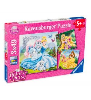 Пъзели Ravensburger три с по 49 части - Принцеси и приятелства