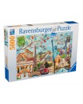 Пъзел Ravensburger от 5000 части - Колаж: голям град 