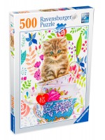 Пъзел Ravensburger от 500 части - Коте в чашка