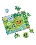 Пъзел със зъбни колела Melissa & Doug - Дървен, 24 части