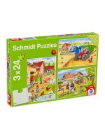 Пъзел Schmidt 3 в 1 - Във фермата