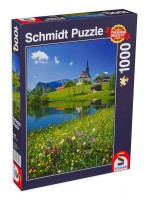 Пъзел Schmidt от 1000 части - Inzell, Einsiedlhof and St. Nicholas Church