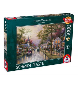 Пъзел Schmidt Thomas Kinkade от 1000 части - Сутрин в родния град