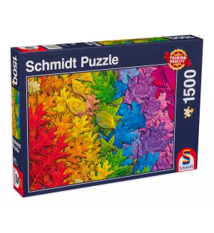Пъзел Schmidt от 1500 части - Colorful Leaves