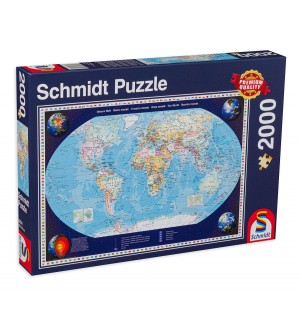 Пъзел Schmidt от 2000 части - Карта на света