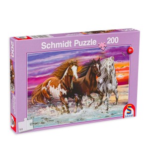 Пъзел Schmidt от 200 части - Конете и залезът