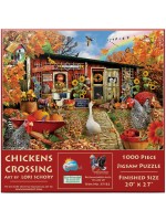 Пъзел SunsOut от 1000 части - Chickens Crossing