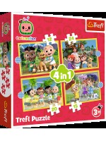 Пъзел Trefl 4 в 1 - Cocomelon, запознай се с персонажите