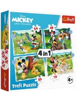 Пъзел Trefl 4 в 1 - Хубав ден за Мики Маус