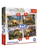 Пъзел Trefl 4 в 1 - Интересни динозаври Пъзел Trefl 4 в 1 - Интересни динозаври