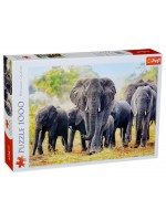 Пъзел Trefl от 1000 части - Африкански слонове