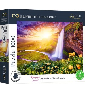 Пъзел Trefl от 1000 части - Водопадът Seljalandsfoss, Исландия