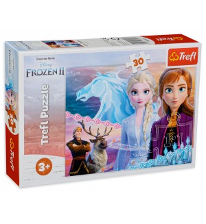 Пъзел Trefl от 30 части - Смелостта на сестрите, Frozen 2