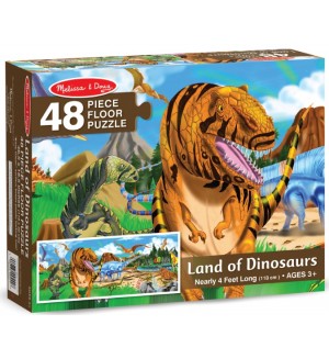 Пъзел за под Melissa & Doug - Динозаври, 48 части