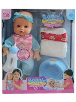 Пишкаща кукла-бебе Raya Toys - Bonnie, с аксесоари, в синьо Пишкаща кукла-бебе Raya Toys - Bonnie, с аксесоари, в синьо
