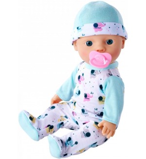Пишкаща кукла-бебе Simba Toys New Born Baby - С пижама на слончета, 30 cm